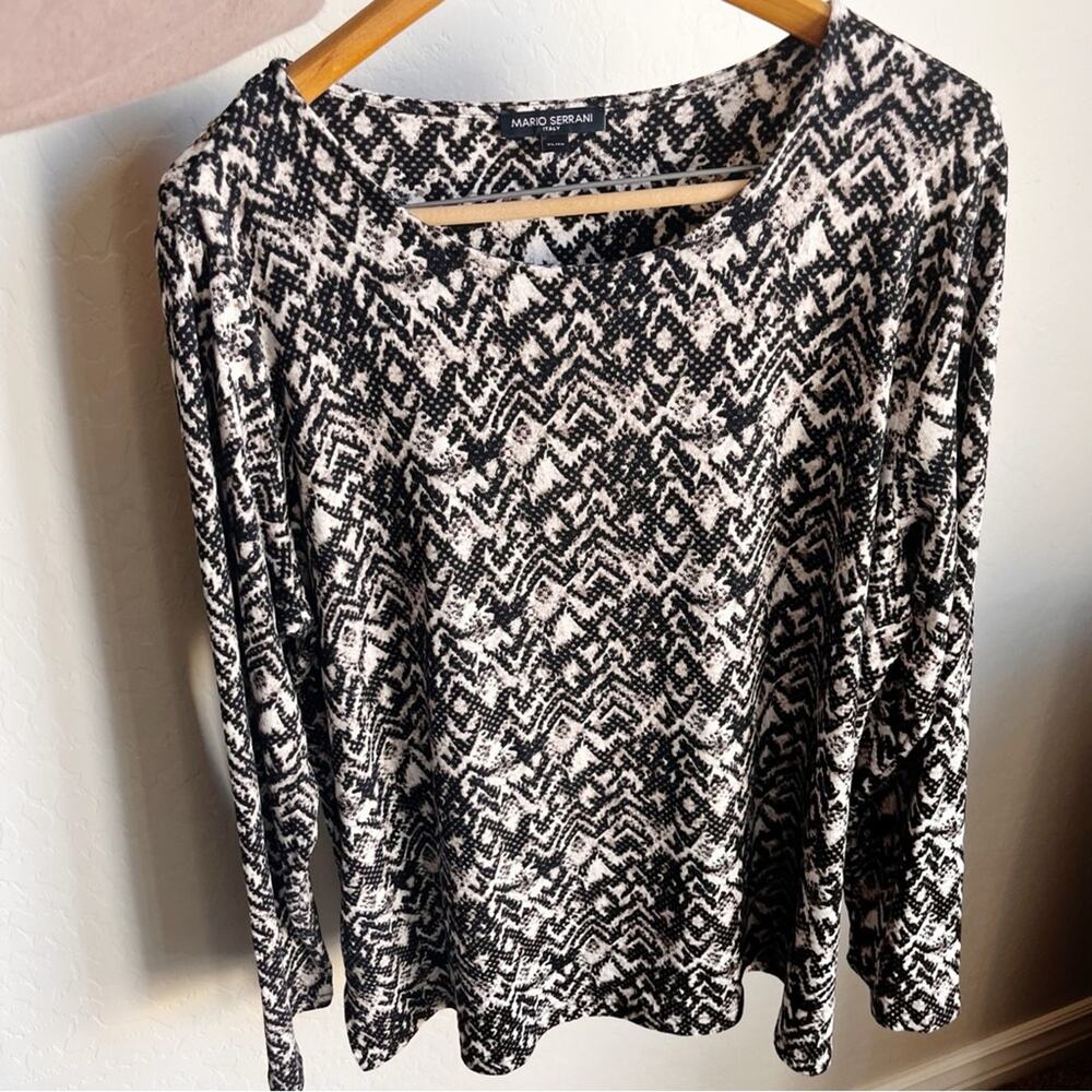 Mario Serrani long sleeve snakeskin patterned blouse women’s size XL work